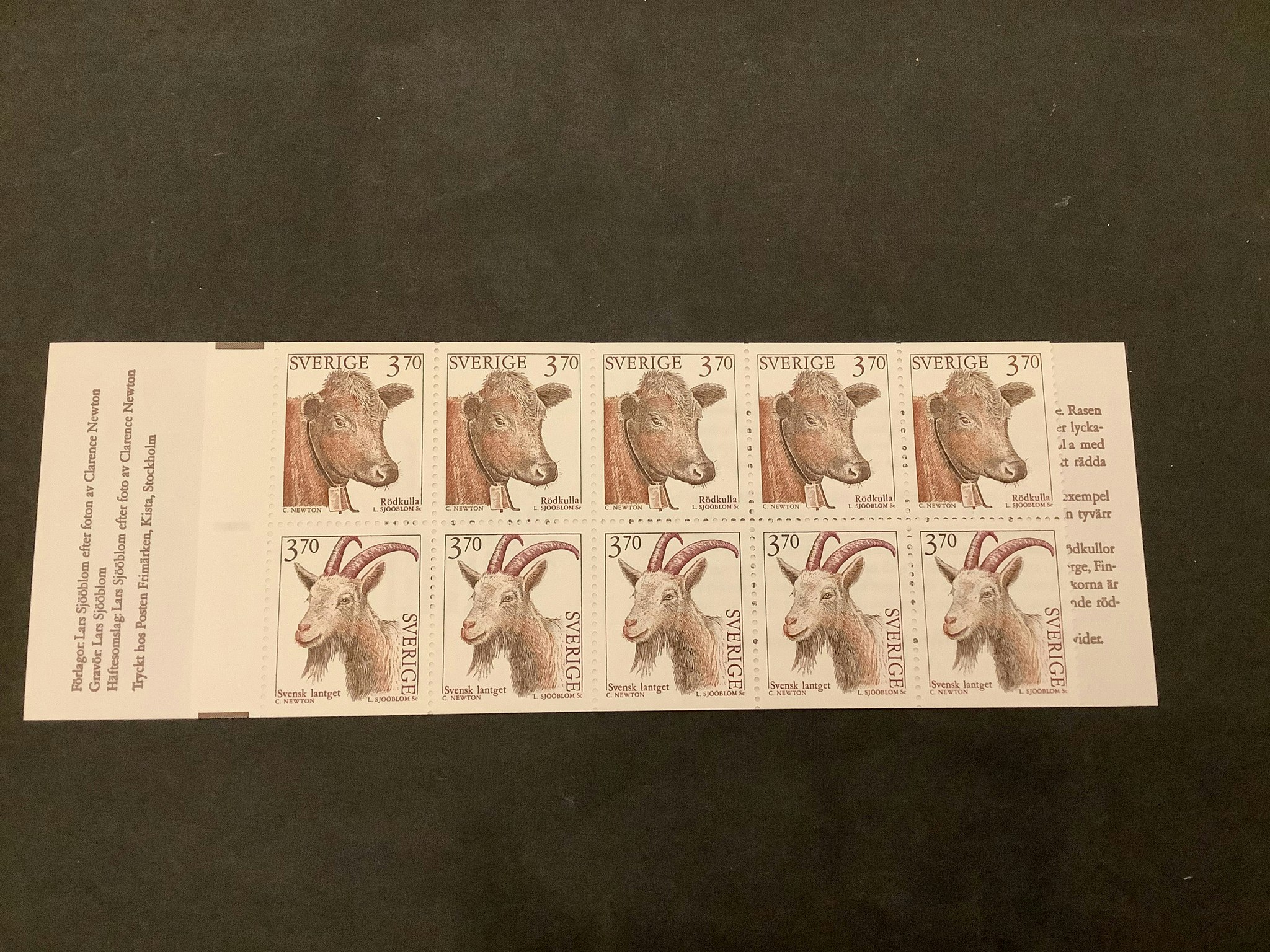 Lantdjur 2 postfriskt häfte