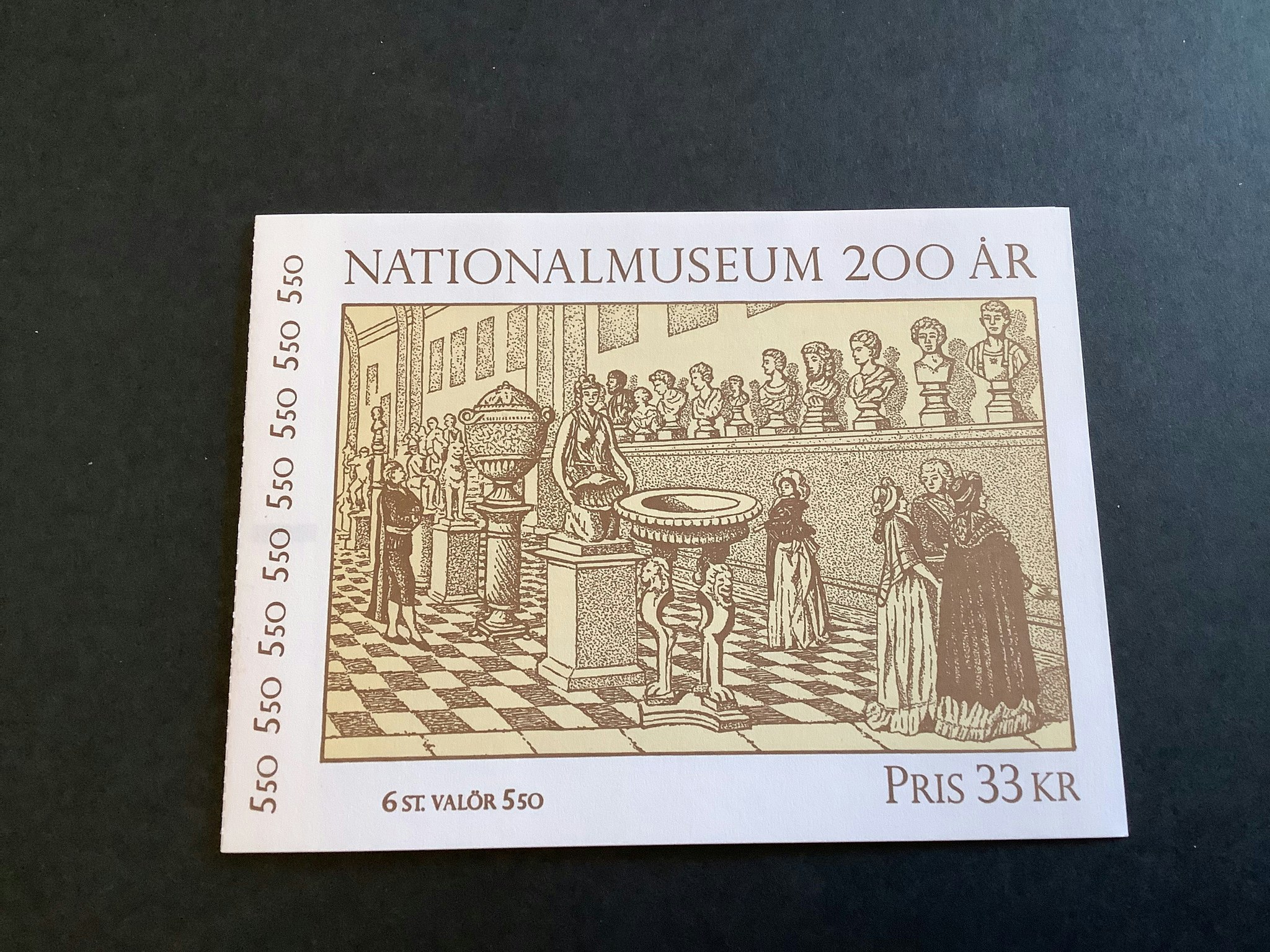 Nationalmuseum 250 år 1992 postfriskt häfte