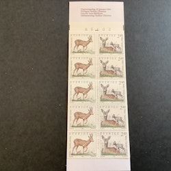Vilda djur I 1992 postfriskt häfte med cylindersiffra 1 och kontrollnummer