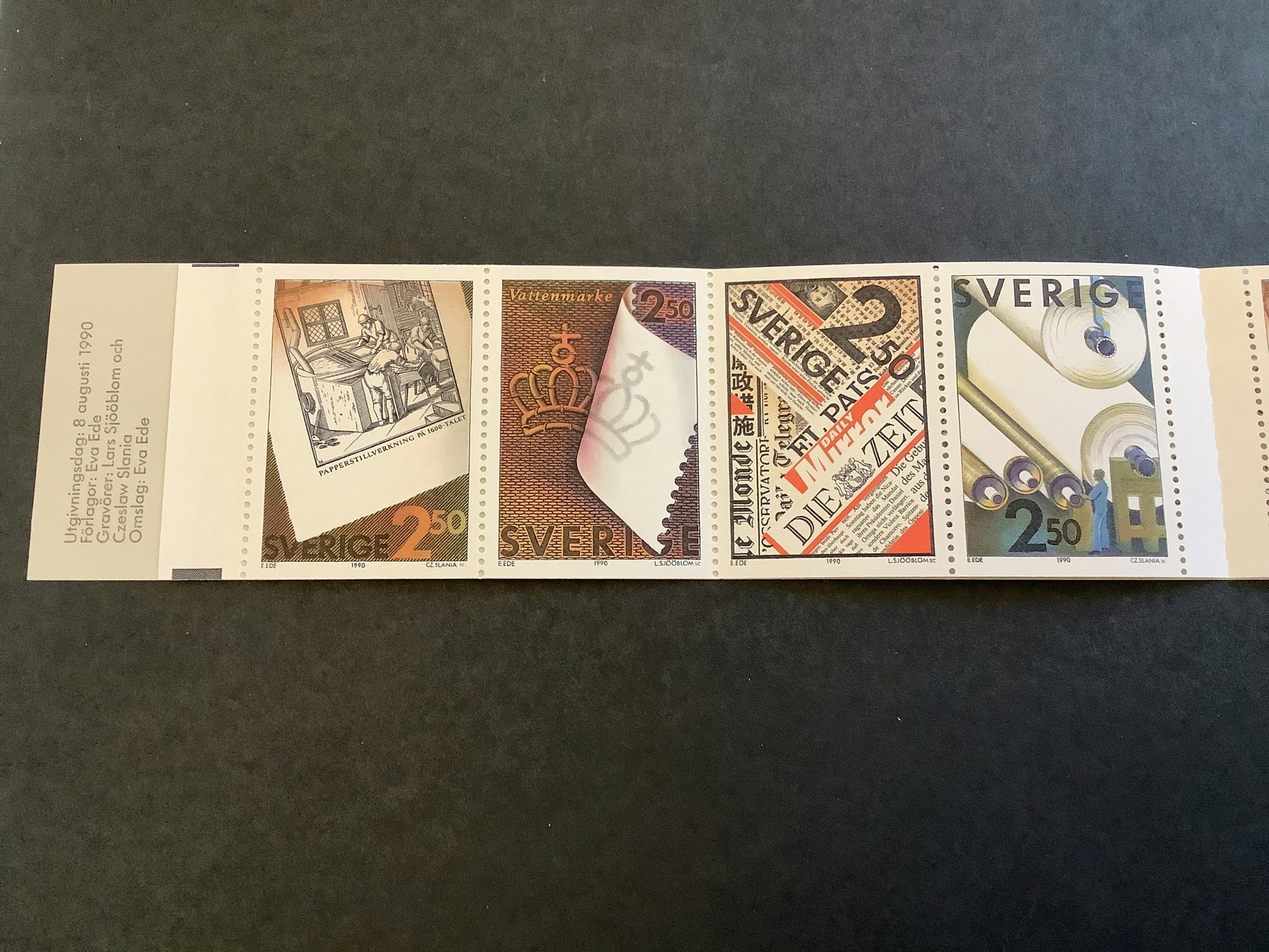 Massa och papper 1990 postfriskt häfte