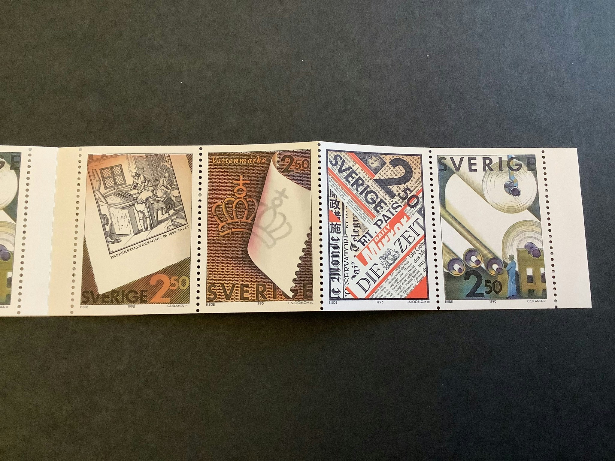 Massa och papper 1990 postfriskt häfte
