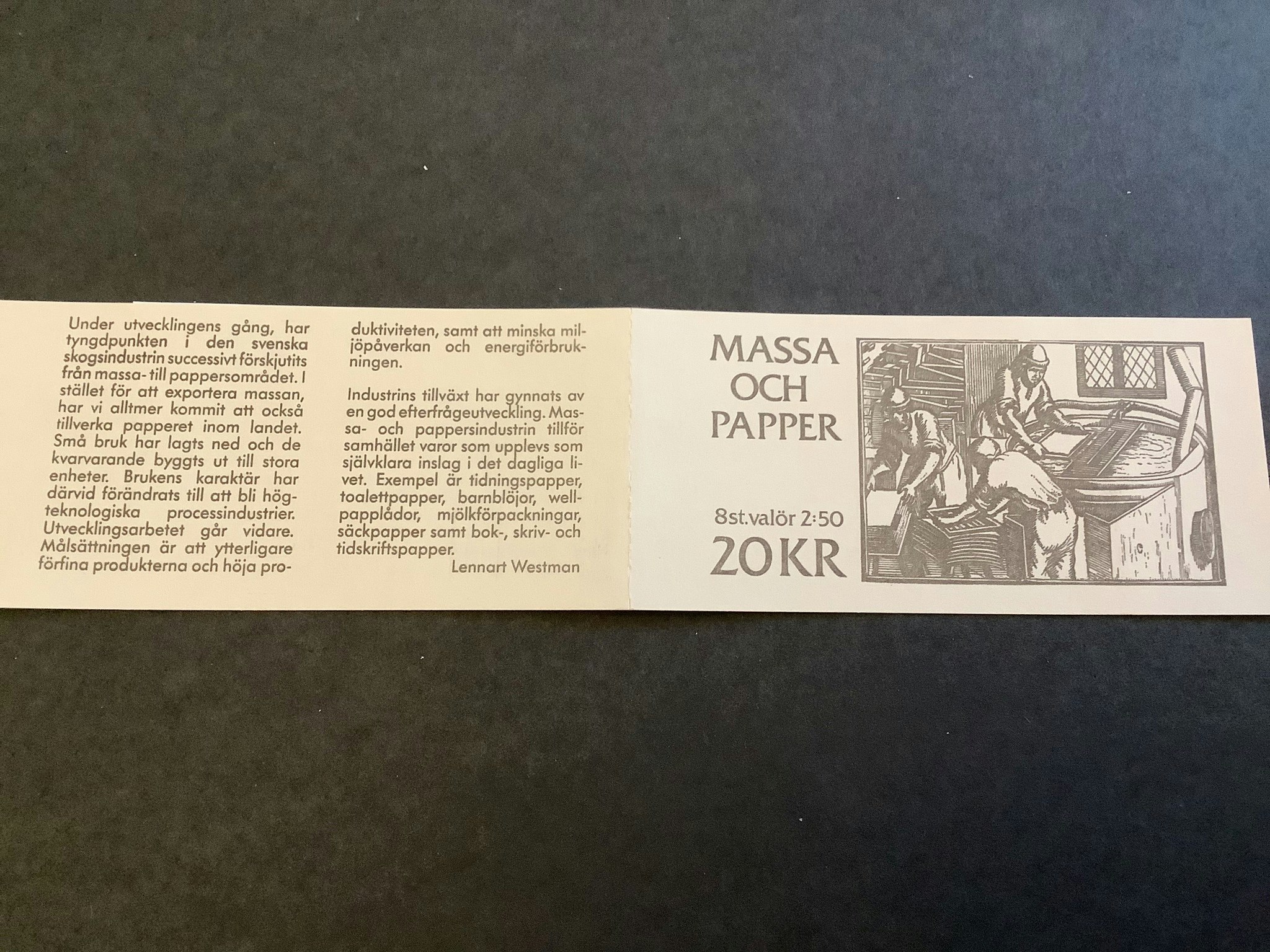 Massa och papper 1990 postfriskt häfte