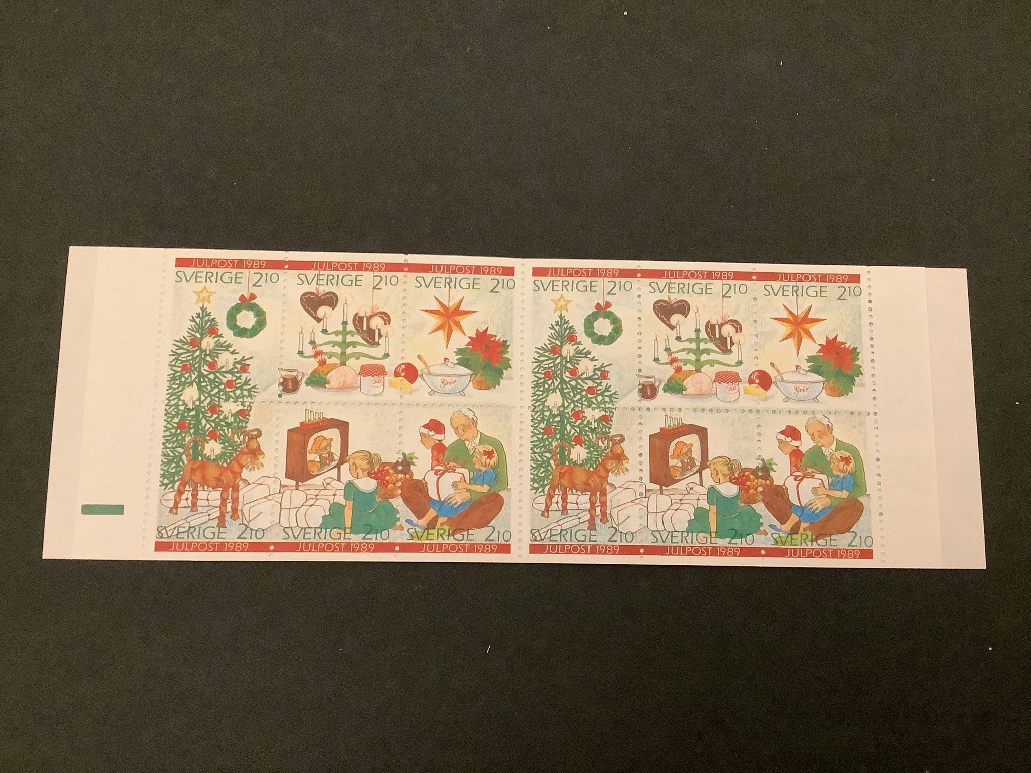 Inrikes julpost 1989 postfriskt häfte