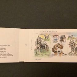 Svenska hundat 1989 postfriskt häfte med cylindersiffra 1