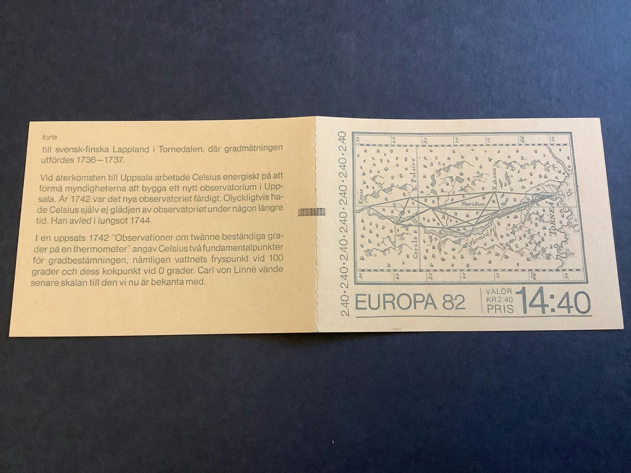 Europa XI 1982 postfriskt häfte med cylindersiffra 2