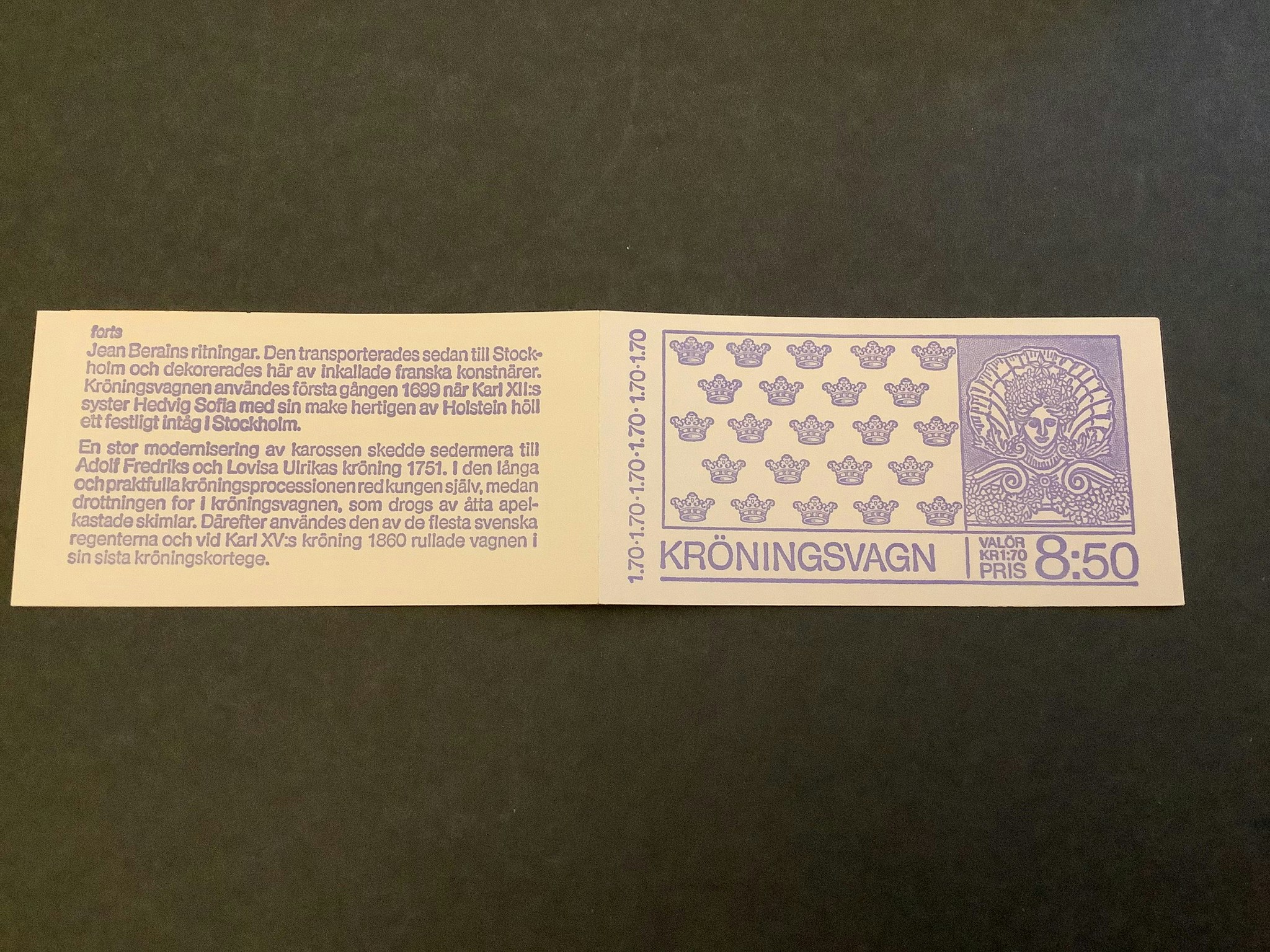Kröningsvagn 1978 postfriskt häfte