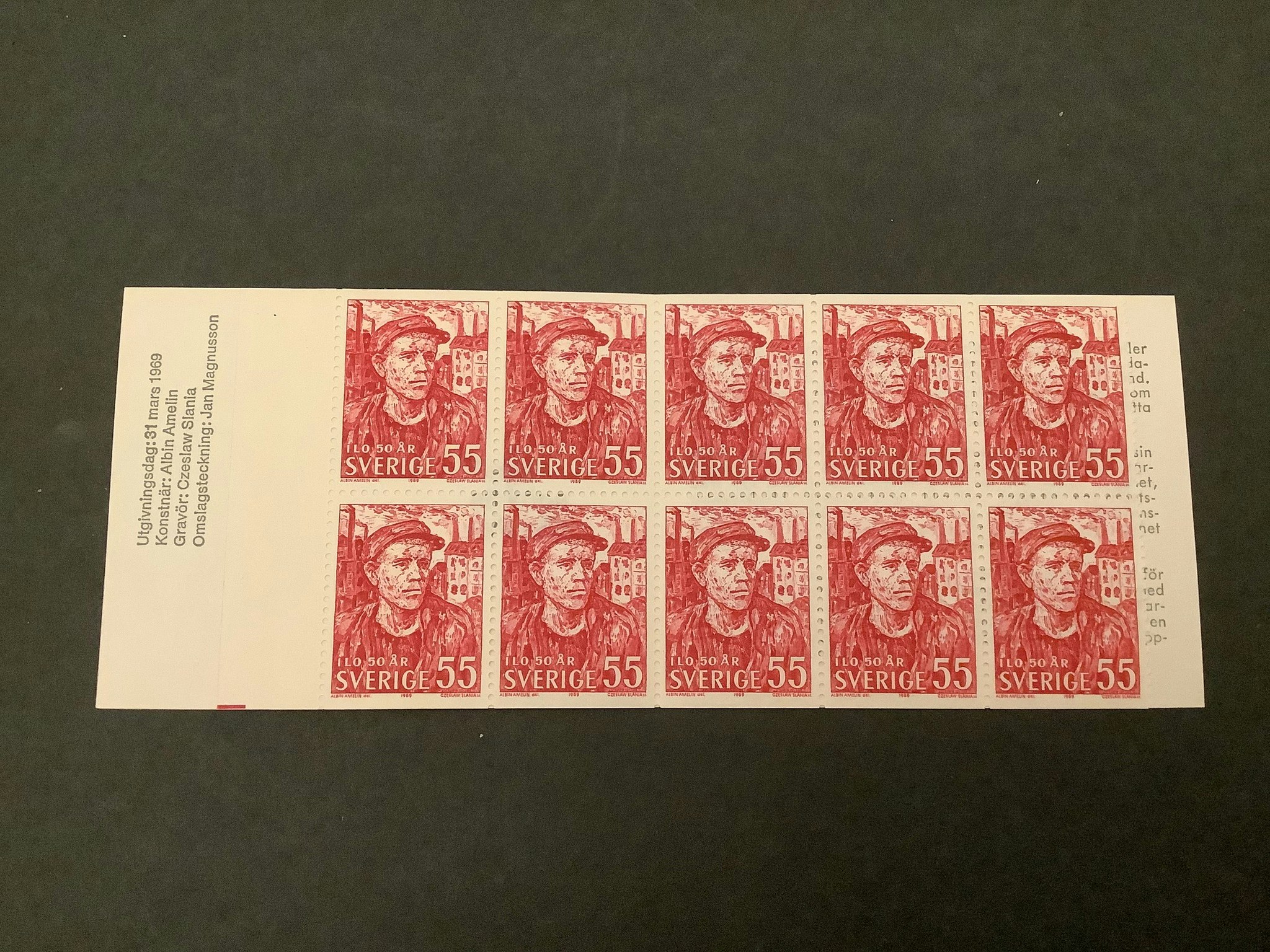ILO 50 år 1969 postfriskt häfte