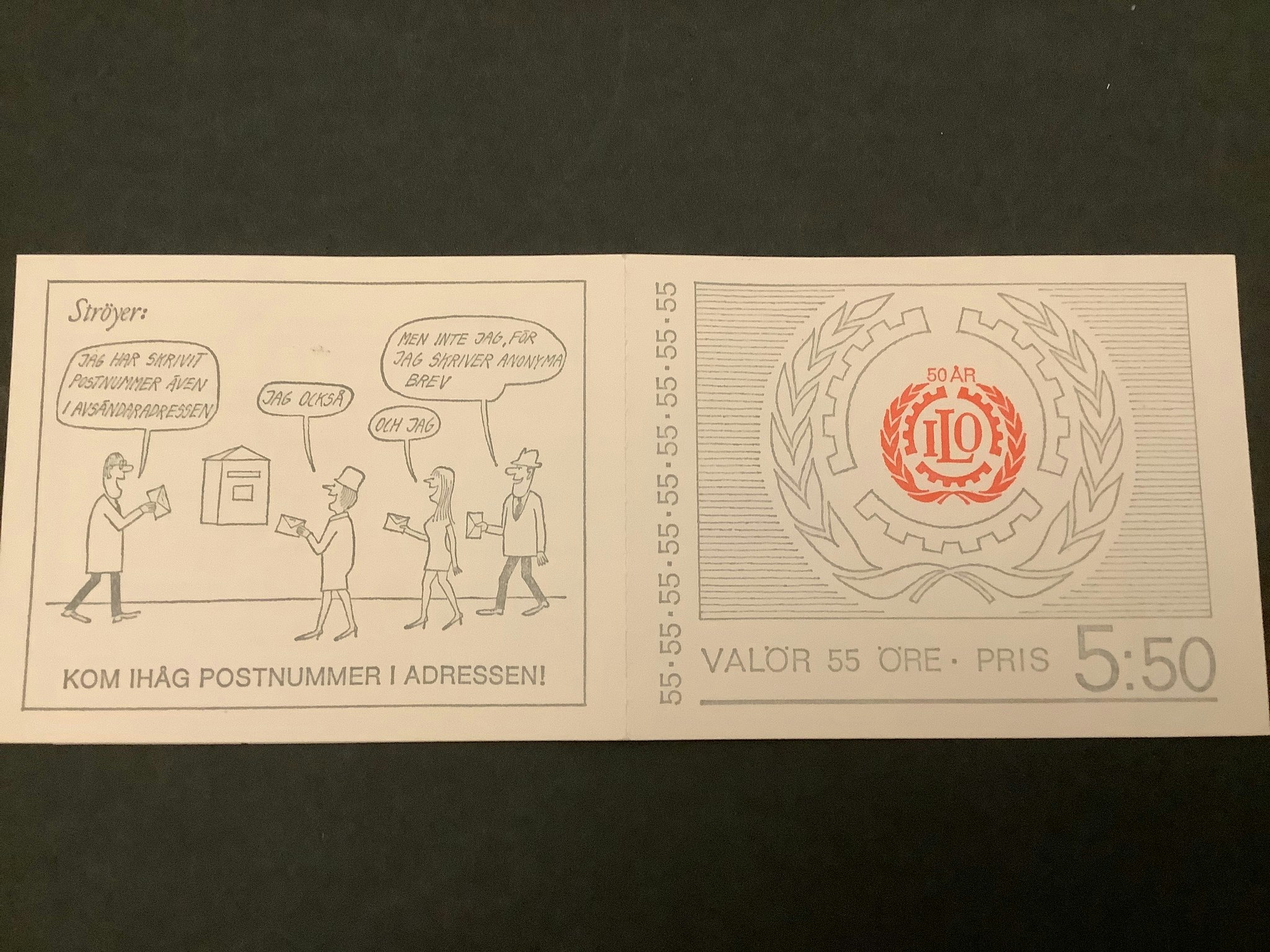 ILO 50 år 1969 postfriskt häfte