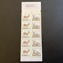 Vilda djur 1 1992 postfriskt häfte med cylindersiffra 2