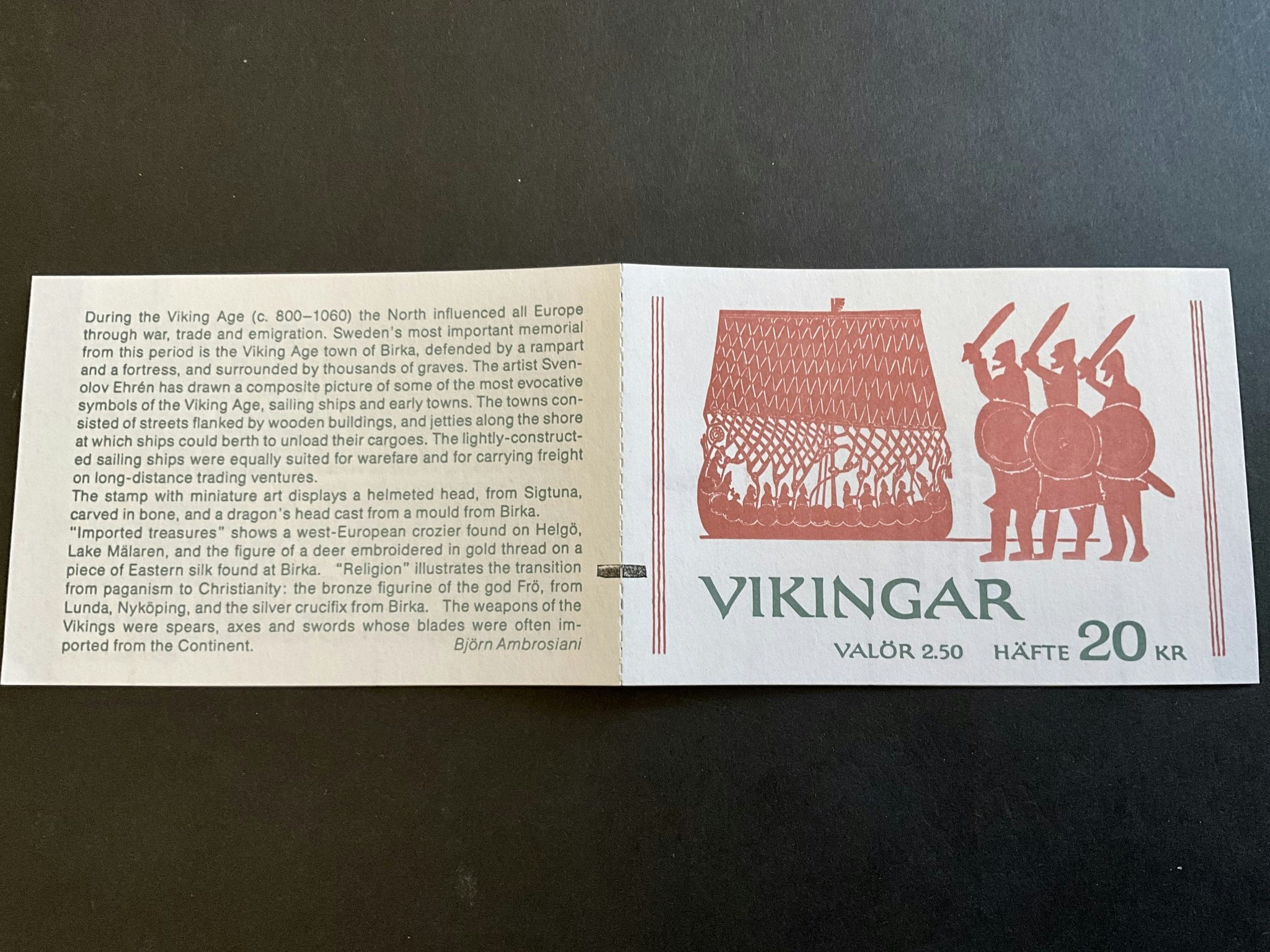 Vikingar postfriskt häfte med ryggtryck
