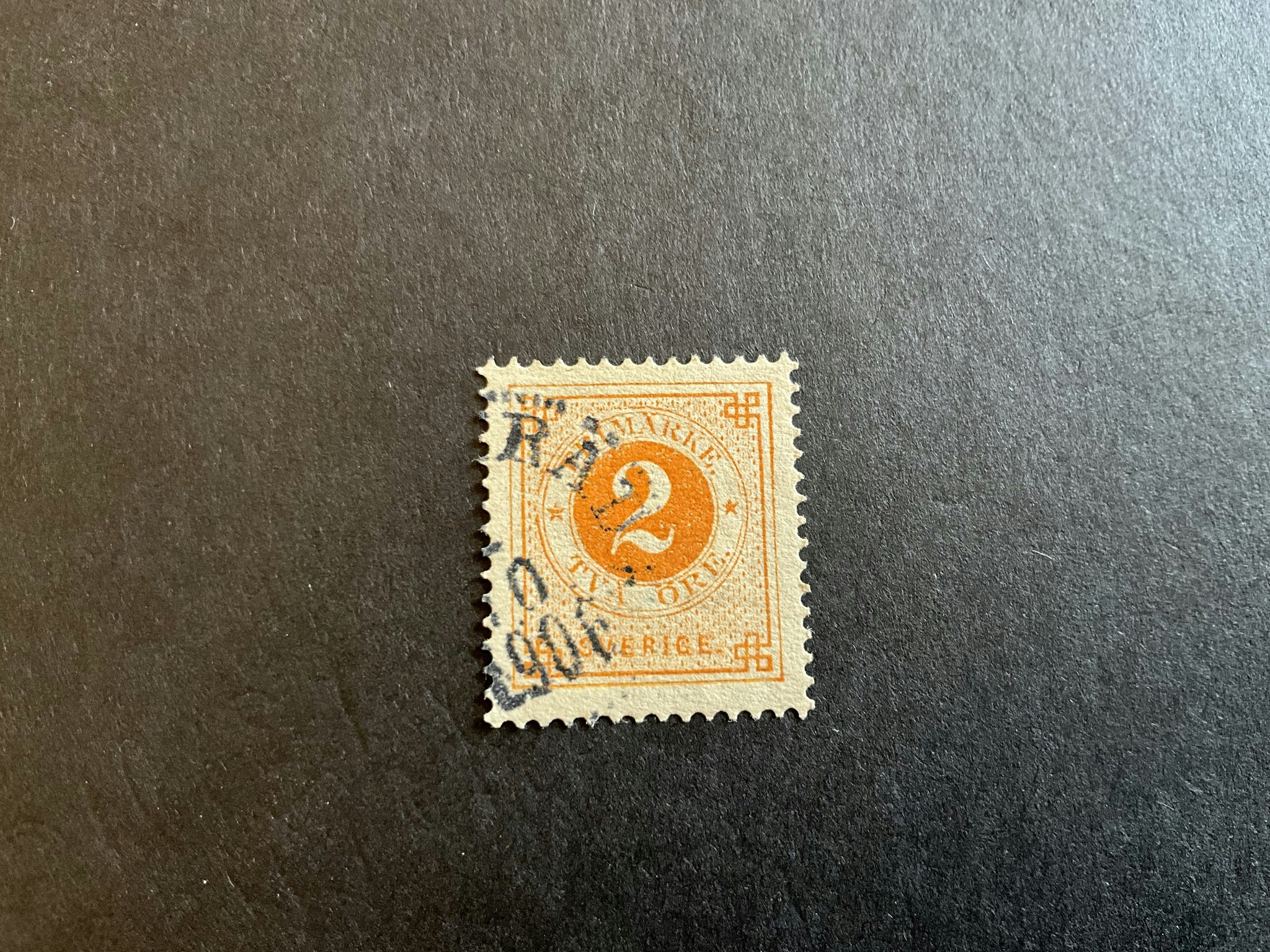 Ringtyp Posthorn facit nr 40 stämplat märke