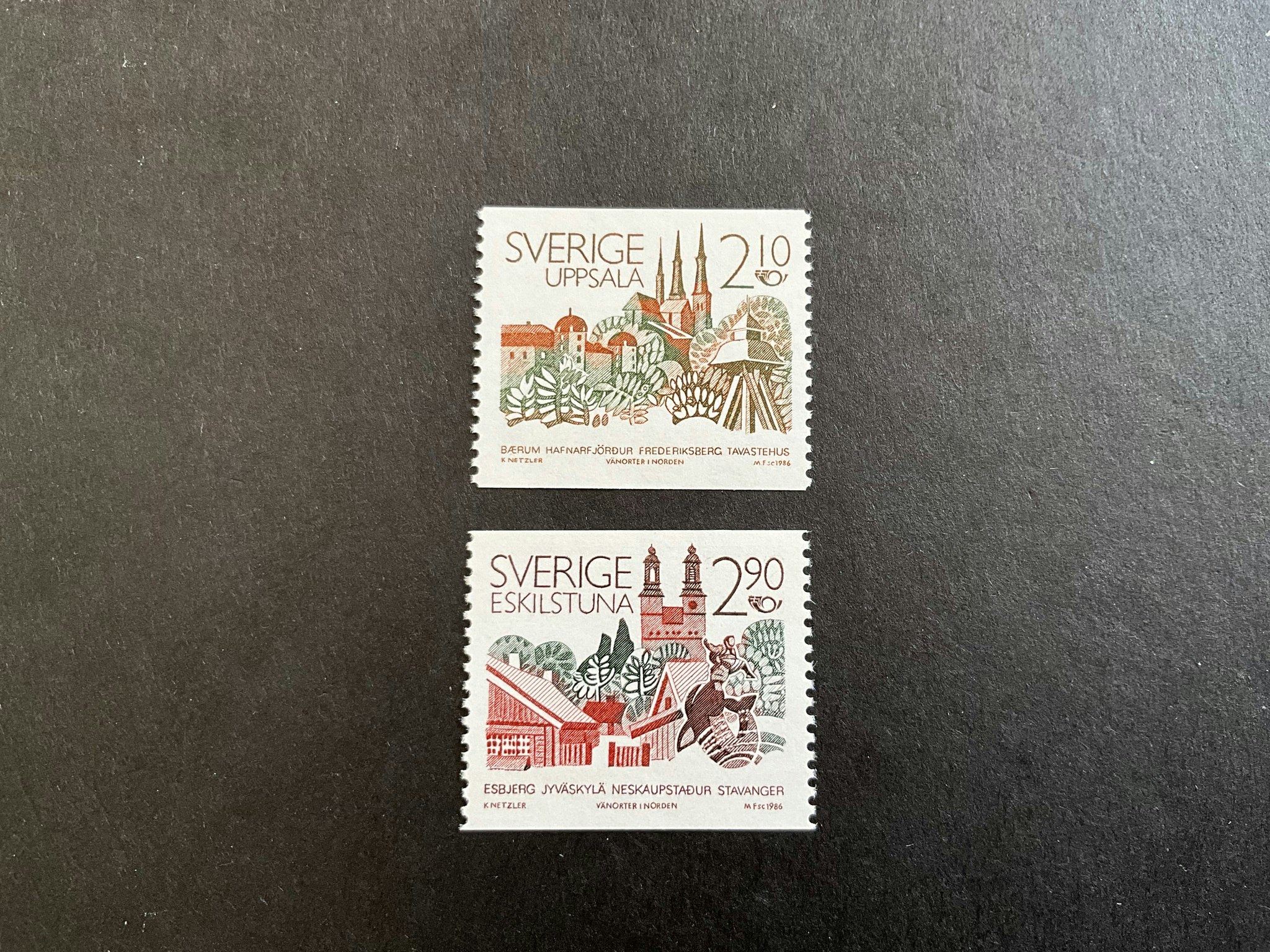 Vänorter facit nr 1412-1413 postfriska märken