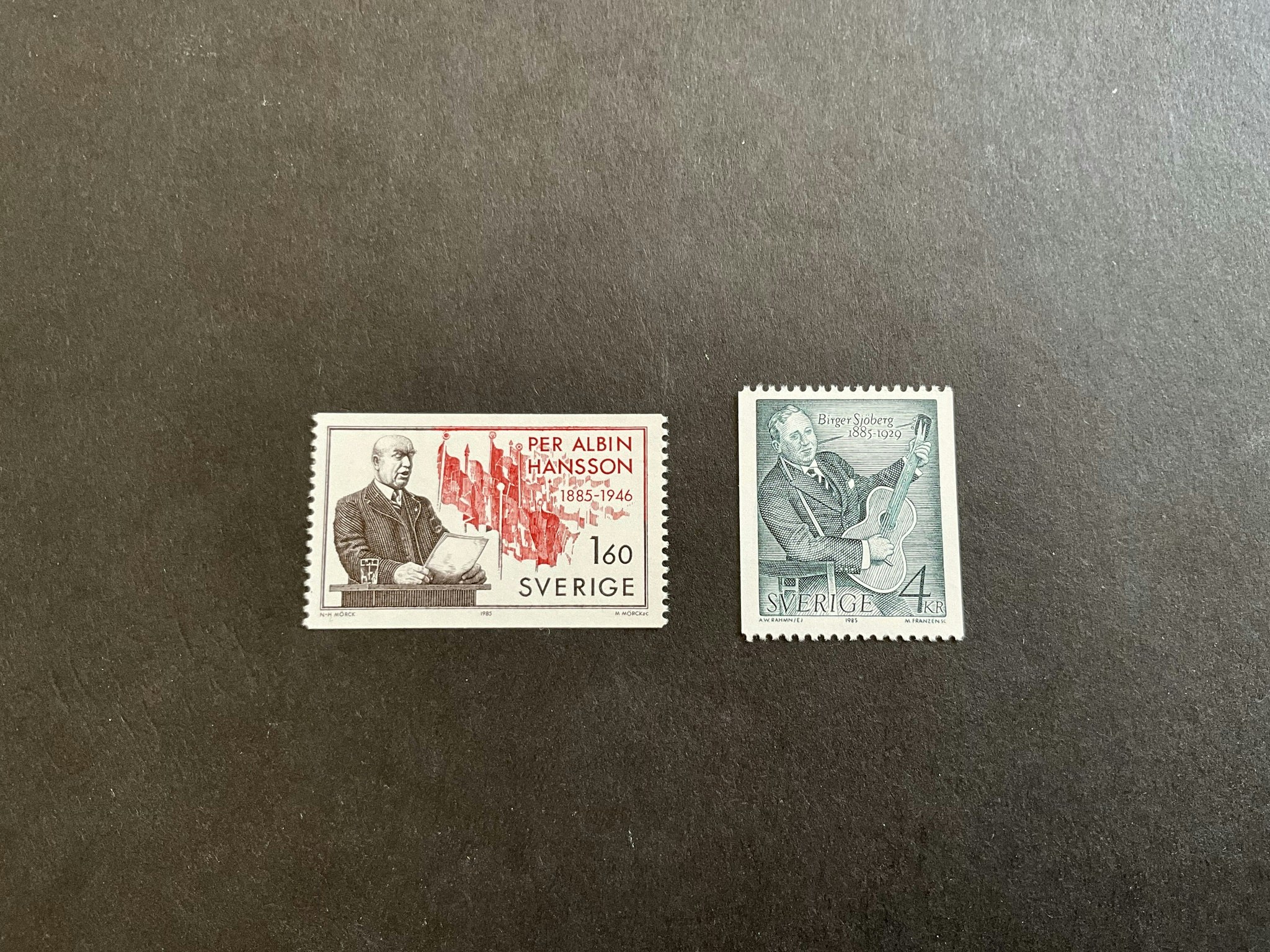 Personjubileer facit nr 1369 och 1370 postfrisk serie