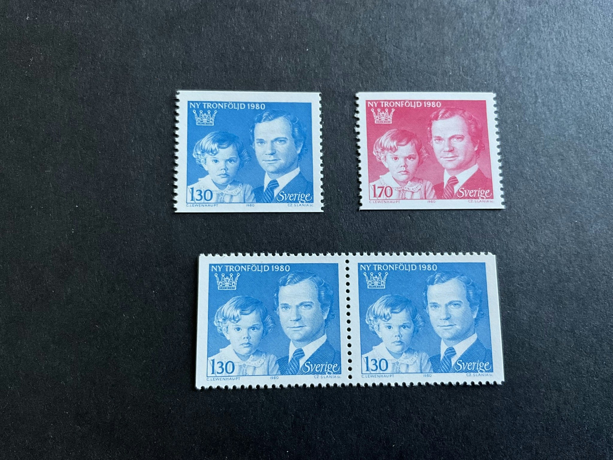 Ny tronföljd 1980 facit nr 1118-1119 postfrisk serie