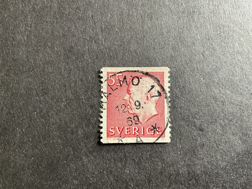 Gustaf VI Adolf typ III facit nr 433 A praktstämplat MALMÖ 17