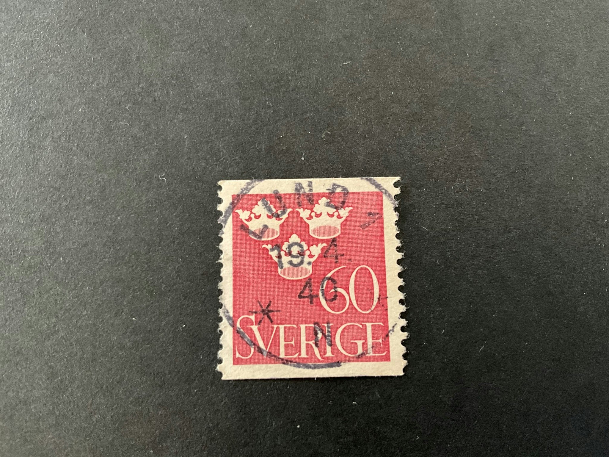 Tre kronor facit nr 286 lyxstämplat LUND 1