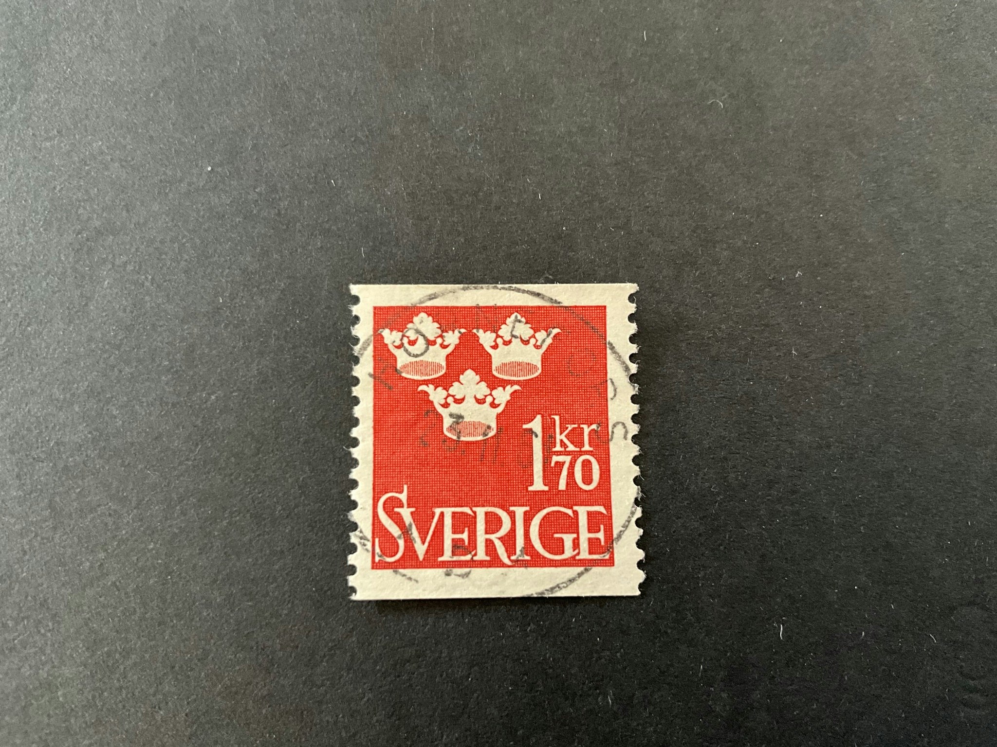 Tre kronor facit nr 304 praktstämplat HÖRNEFORS svag stämpel