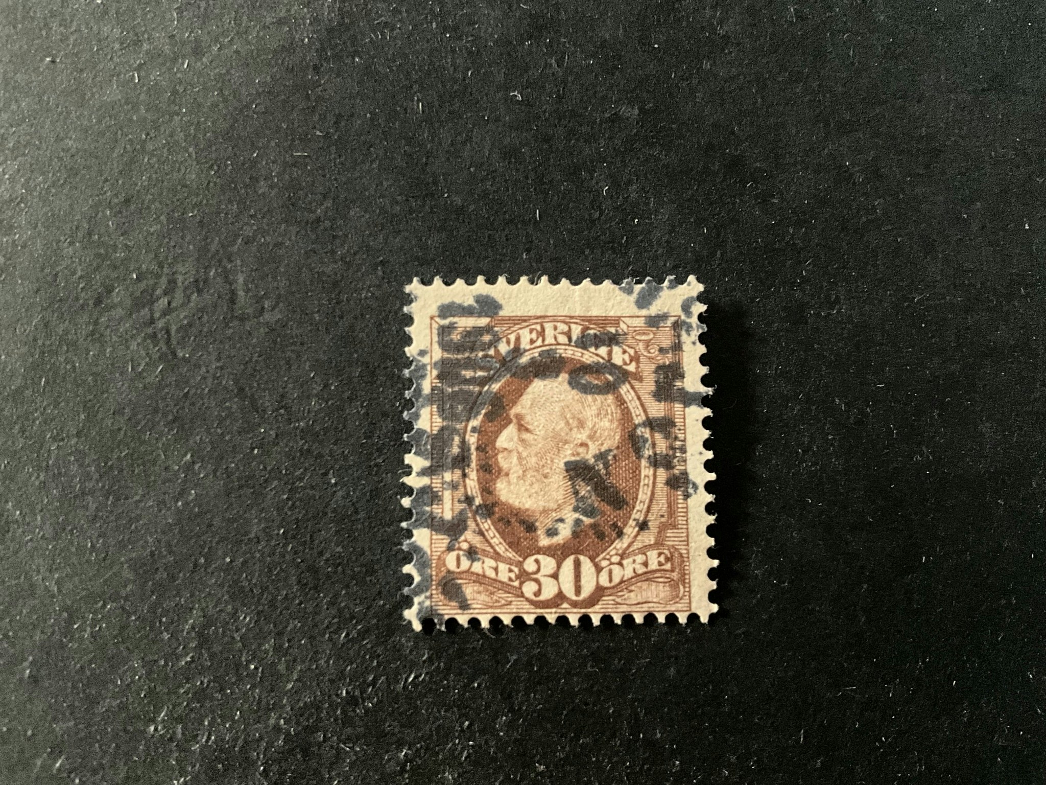 Oscar II facit nr 58 V8, blekt huvud