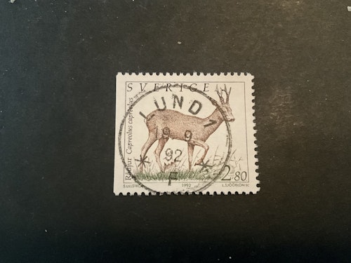 Vilda djur 1 facit nr 1717 lyxstämplat LUND 1