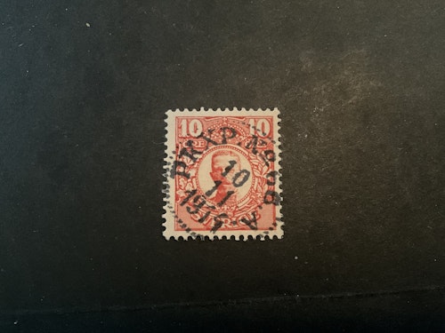 Gustaf V i medaljong facit nr 82 praktstämplat PKXP No 66 A