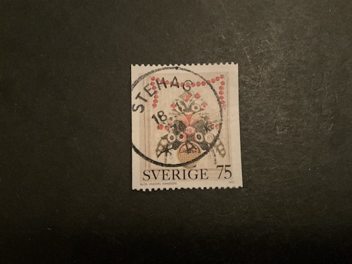 Allmogemålningar facit nr 847 praktstämplat STEHAG
