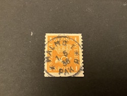 Postemblem facit nr 168 fin sidvänd stämpel MALMÖ 1 PAK R