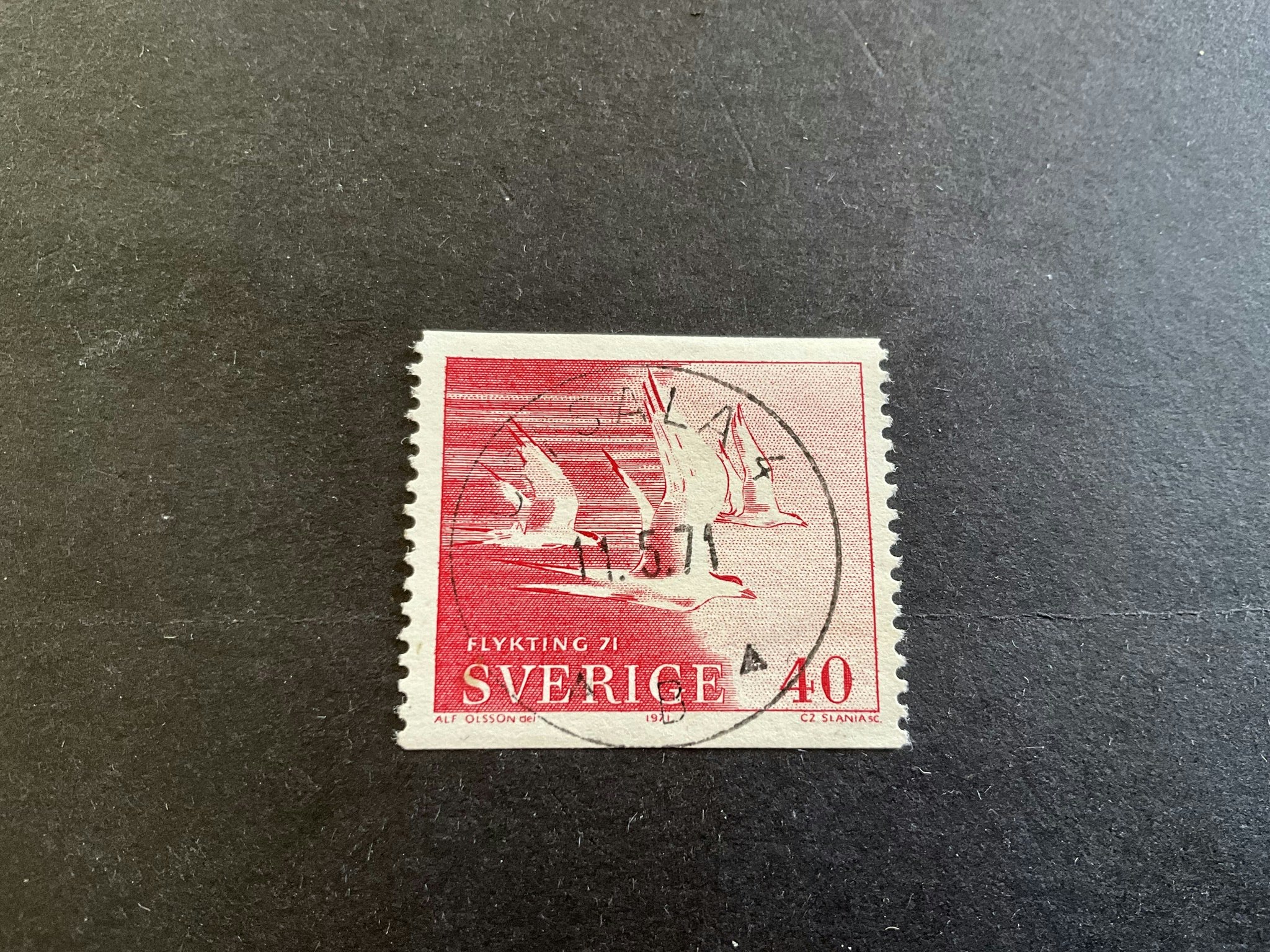 Flykting 71 facit nr 723 praktstämplat UPPSALA 4