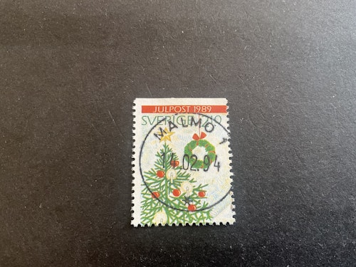 Julpost 1989 facit nr 1593 lyxstämplat MALMÖ 1