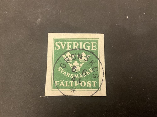 Militärt svarsmärke praktstämplat GRÖNSKOG