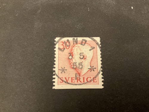Gustaf VI Adolf facit nr 410 lyxstämplat LUND 1