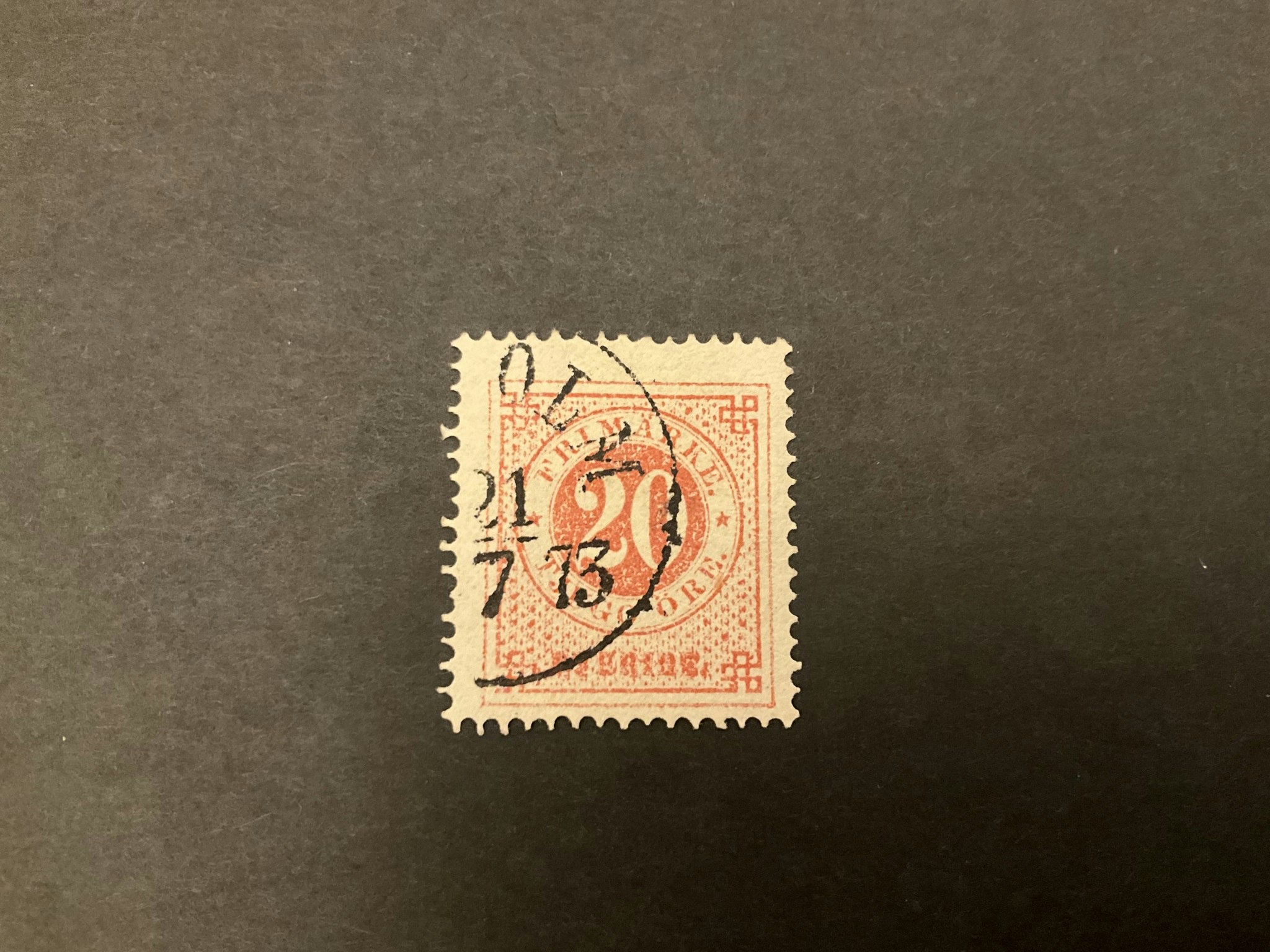 Ringtyp T 14 facit nr 22 stämplat märke