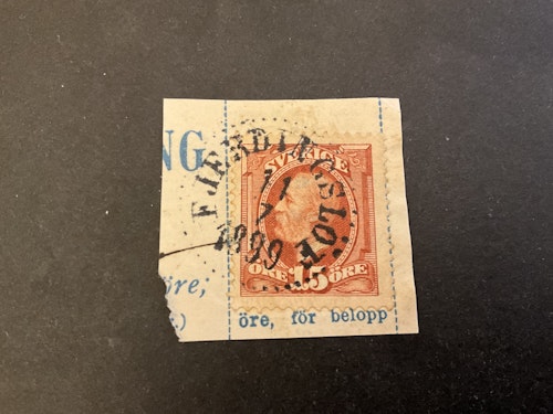 Oscar II facit 55 praktstämplat på klipp FJERDINGSLÖF