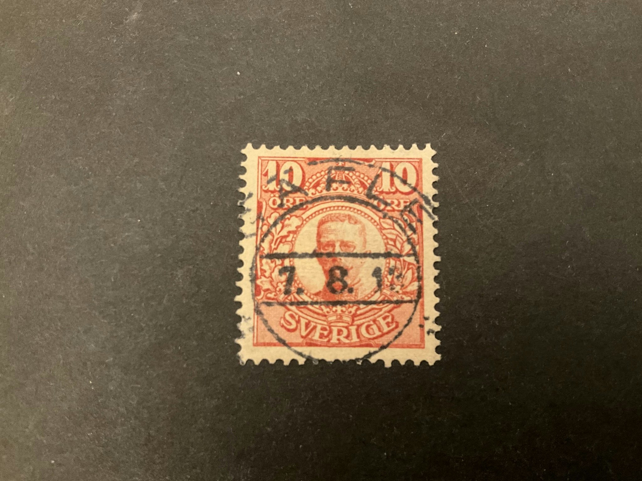 Gustaf V i medaljong facit nr 82 lyxstämplat GÄFLE