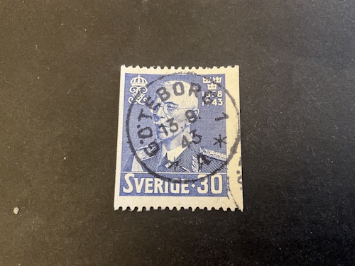 Gustaf V 85 år facit nr 345 praktstämplat GÖTEBORG 1