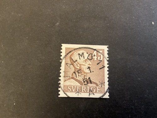 Gustaf V profil höger facit 282 praktstämplat MALMÖ 11