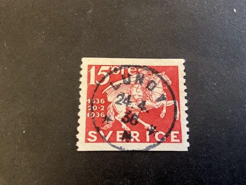 Postverket facit 248 A med brott i rockkanten praktstämplat LUND 1