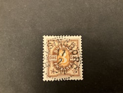 Tvåfärgad siffertyp facit 63 lyxstämplat HELSINGBORG