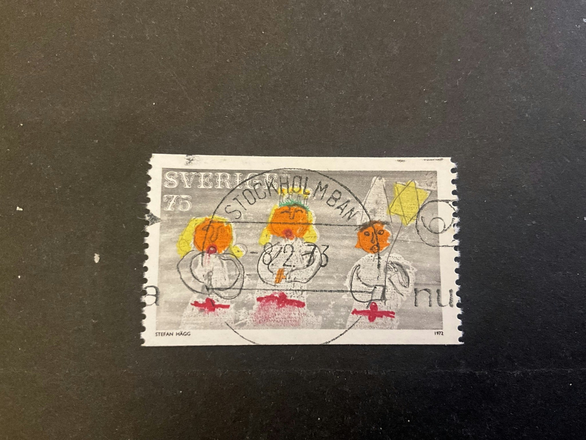 Julfrimärken 1972 facit nr 795 lyxstämplat STOCKHOLM BAN