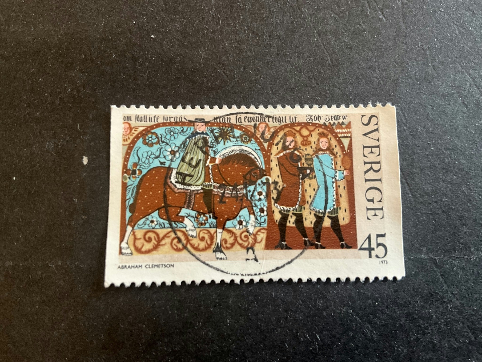 Allmogemålningar facit 846 lyxstämplat HERRLJUNGA
