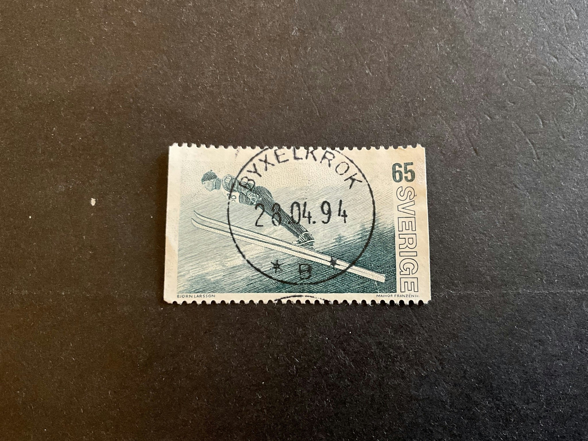 VM på skidor 1974 facit nr 853 lyxstämplat BYXELKROK