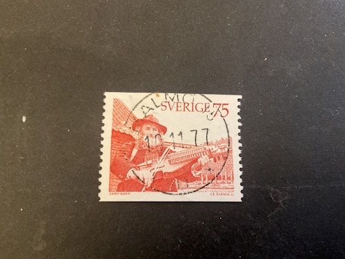 Spelman med nyckelharpa facit 941 V2 lyxstämplat MALMÖ 15