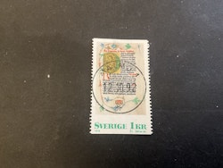 Medeltida bokmåleri facit nr 986 lyxstämplat MALMÖ 1