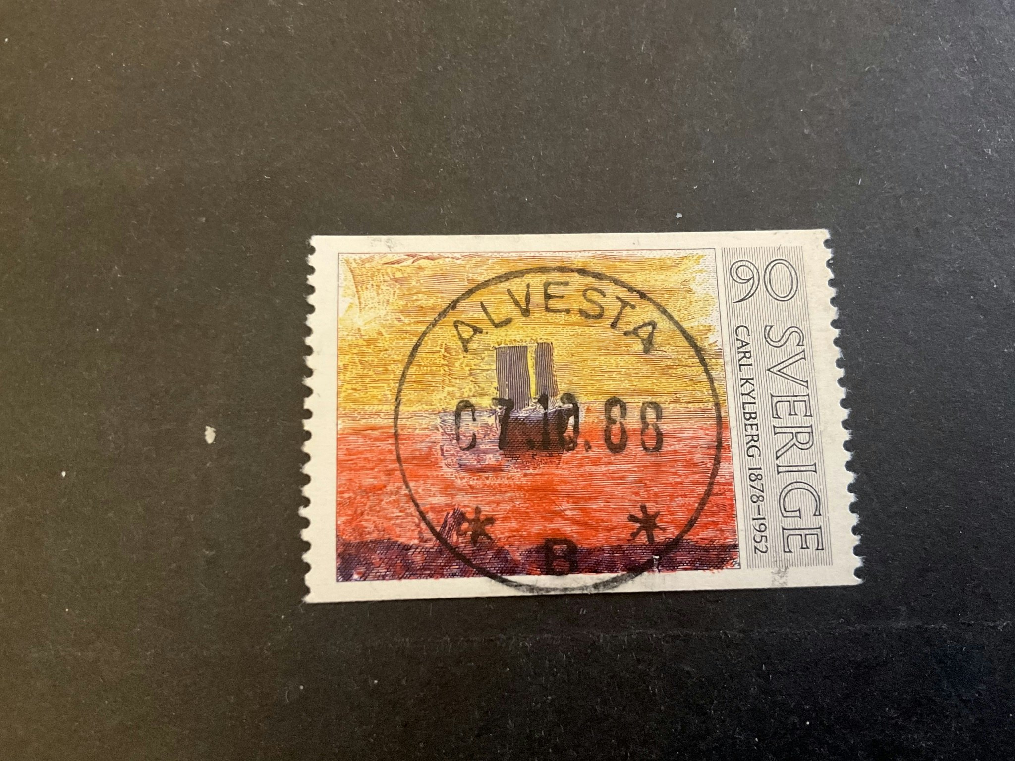Tre svenska konstnärer facit nr 1051 lyxstämplat ALVESTA