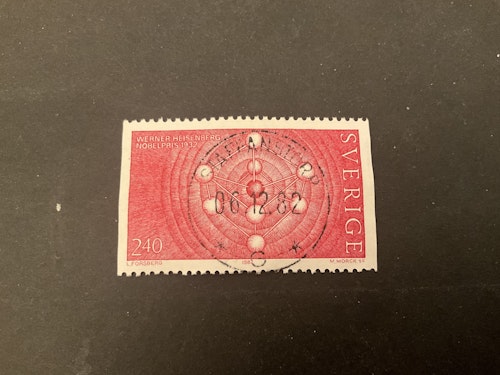 Nobelpristagare atomfysik facit nr 1235 lyxstämplat STAFFANSTORP
