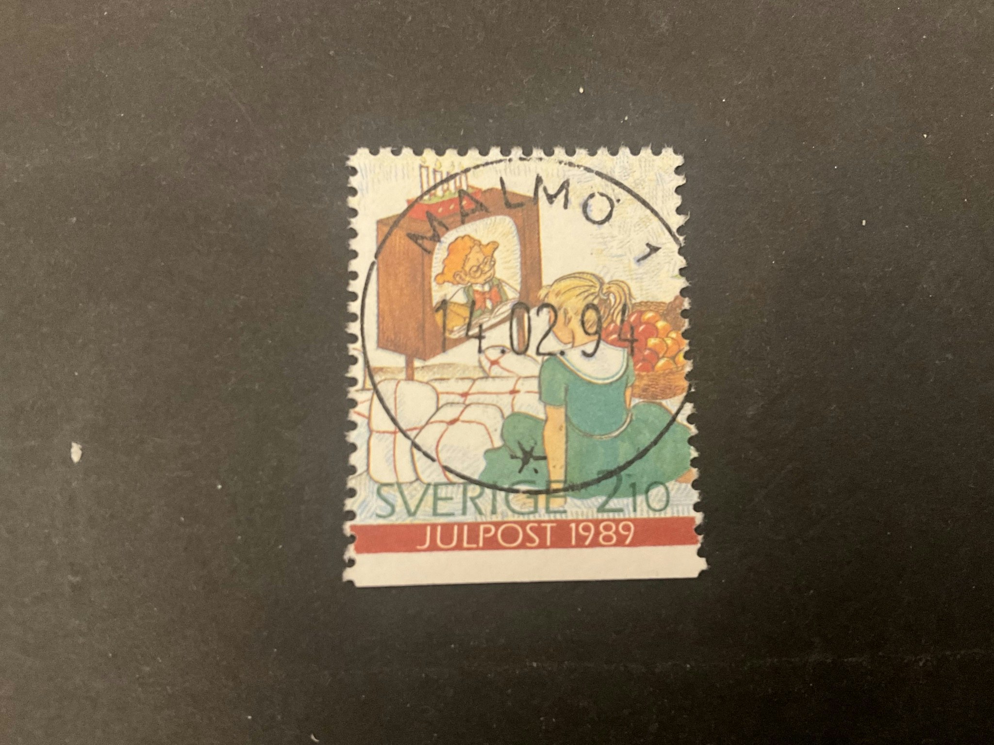 Julpost 1989 facit nr 1597 lyxstämplat MALMÖ 1