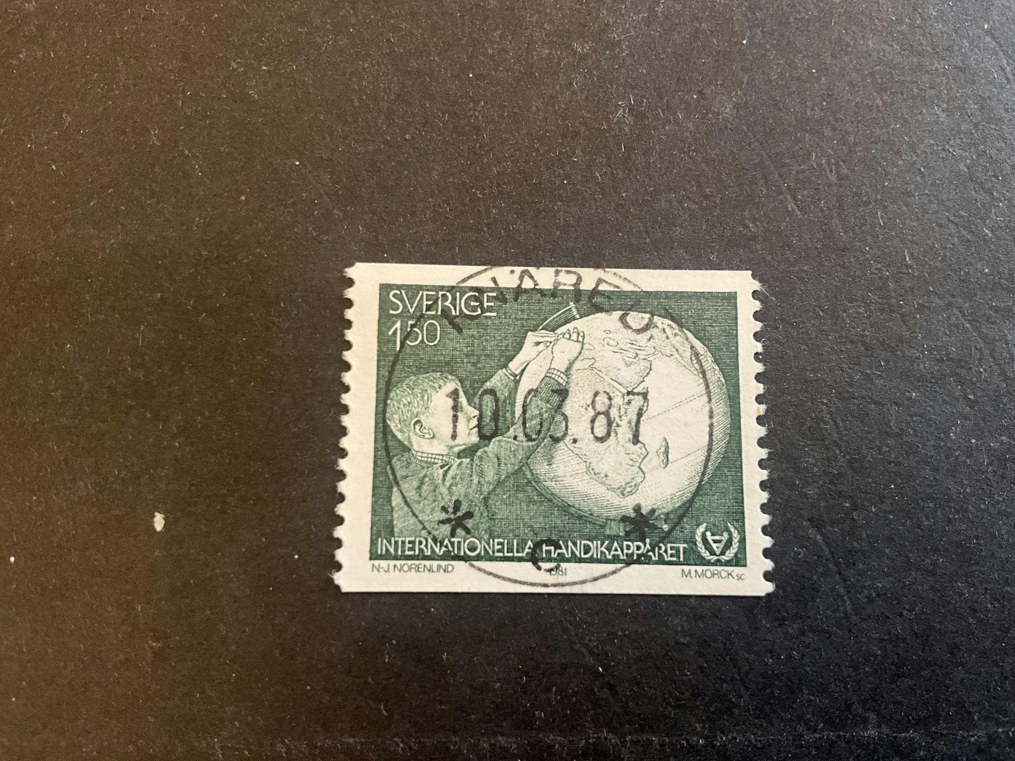 Internationella handikappåret facit nr 1160 lyxstämplat KNÄRED