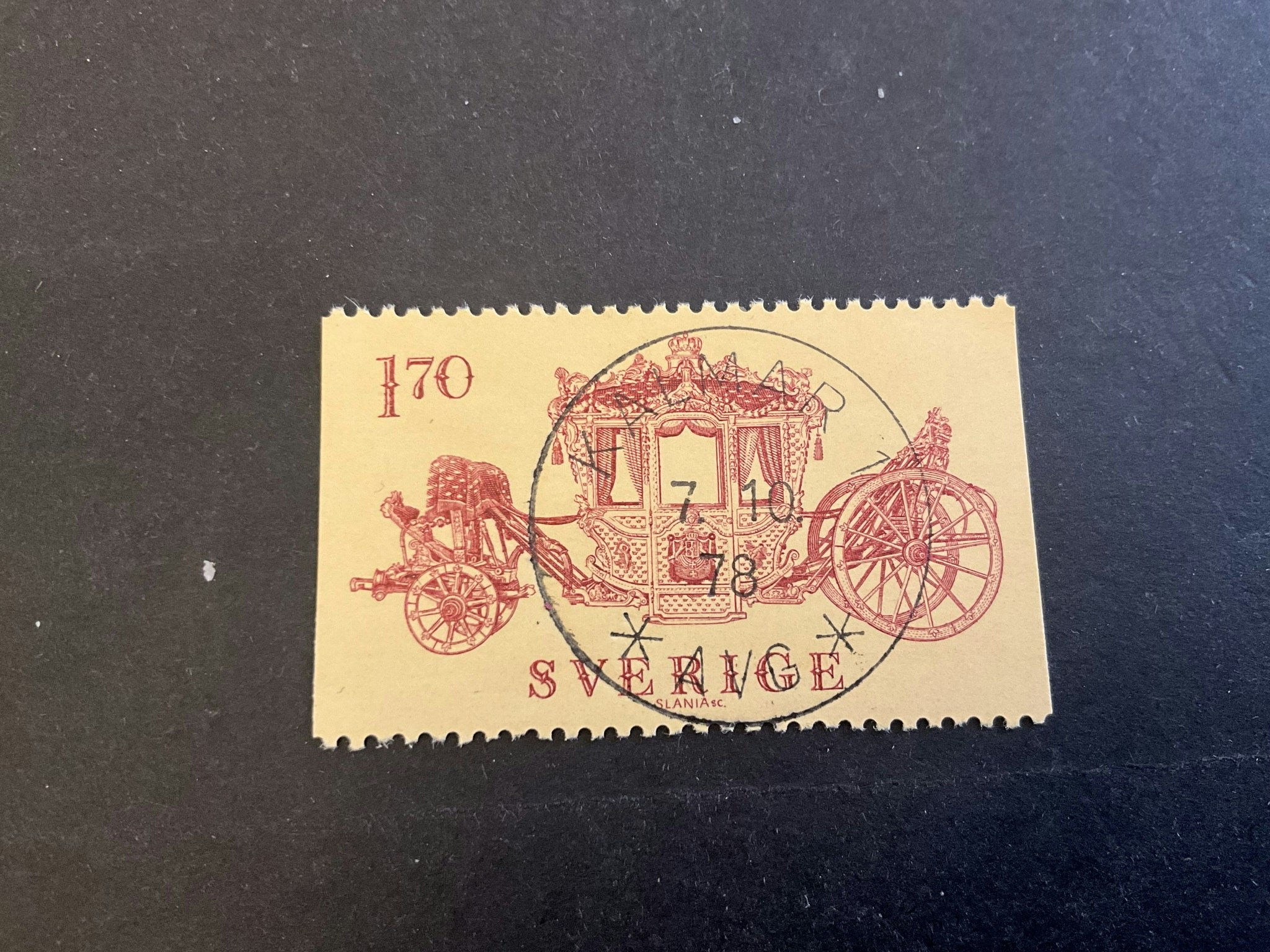 Kröningsvagn facit 1055 lyxstämplat KALMAR 1