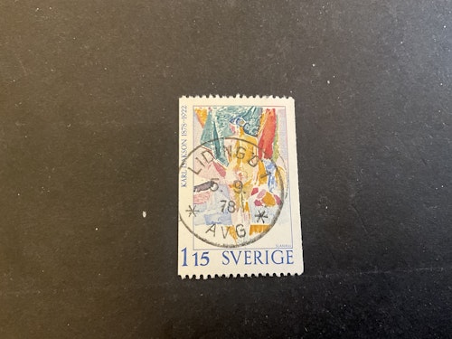 Tre svenska konstnärer facit nr 1052 lyxstämplat LIDINGÖ 1