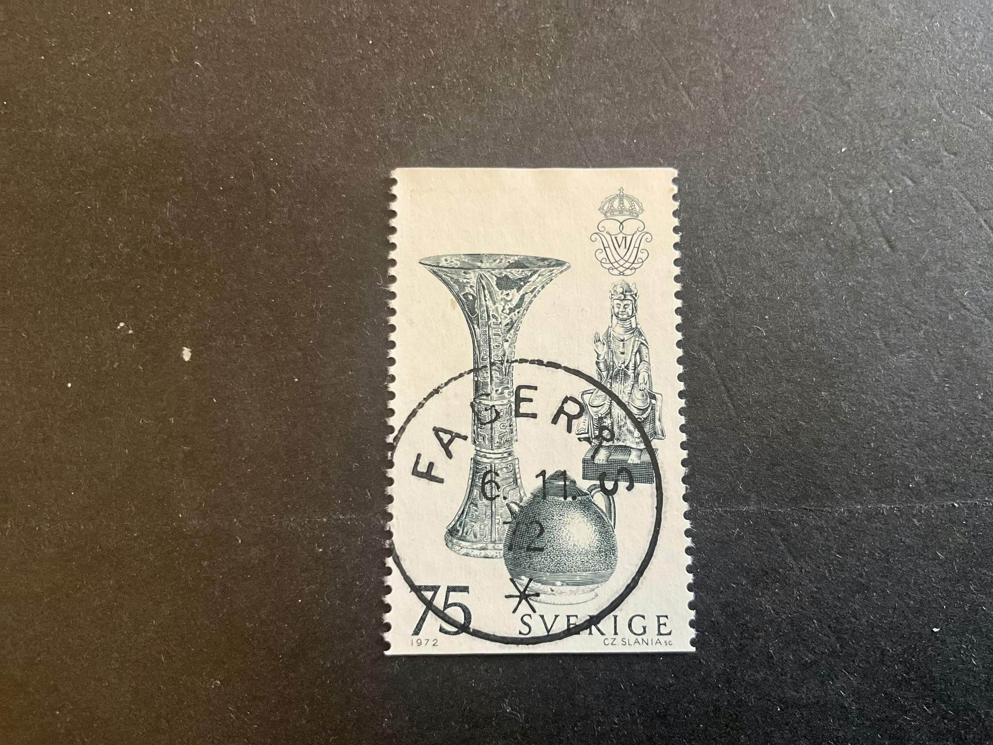 Gustaf VI Adolf 90 år facit nr 799 lyxstämplat FAGERÅS