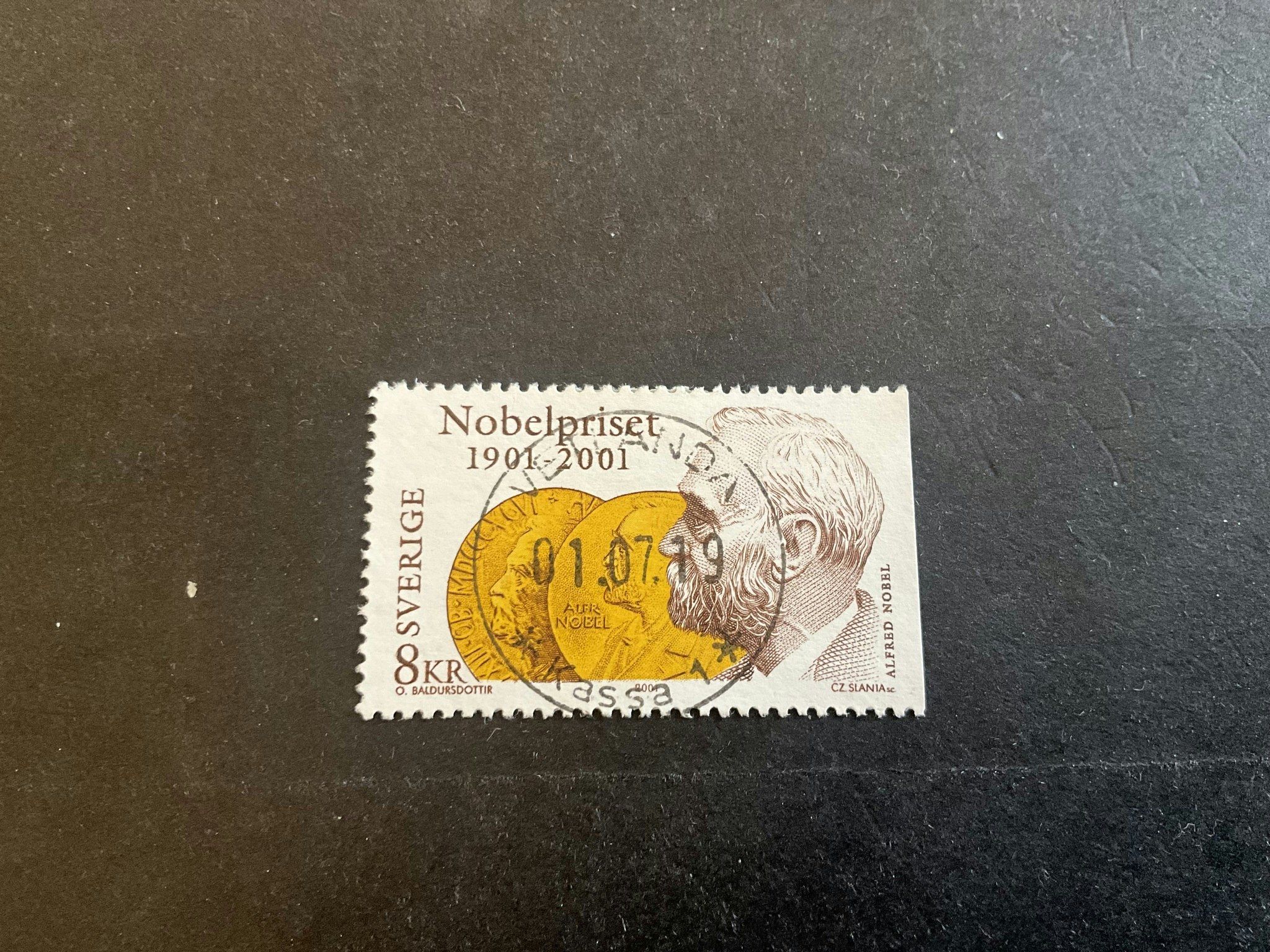 Nobelpriset 100 år facit nr 2249 stämplat märke